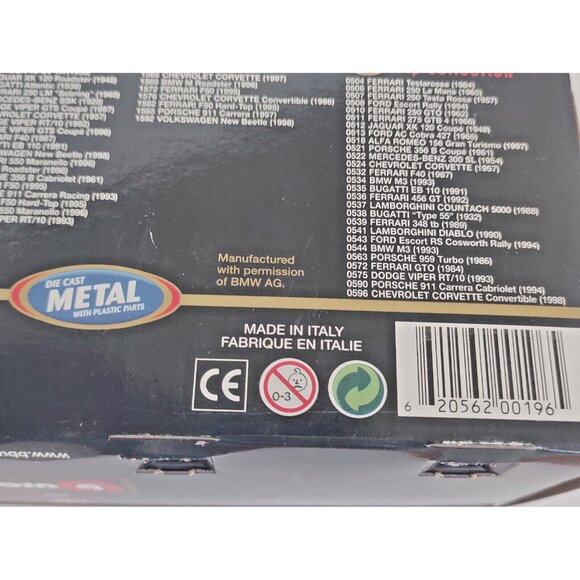 Bburago DIE-CAST METAL 1/24 BMW M 1996  Original Box  Italy - Picture 9 of 12